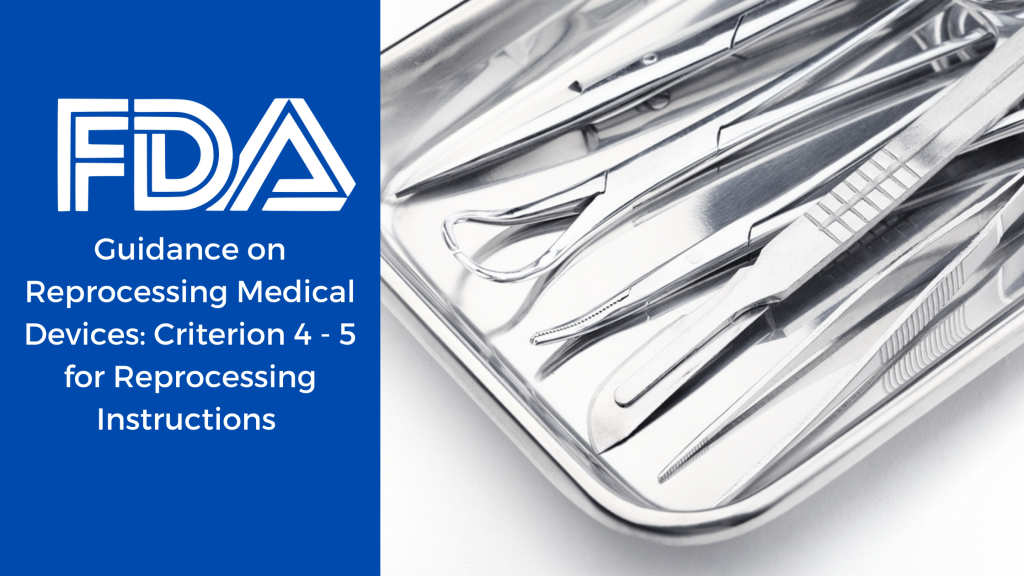 Fda Guidance On Reprocessing Medical Devices Criterion For